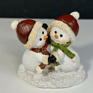 Top Collection Little Snowmen Dancing Snowman Figurine Sparkly 3" High